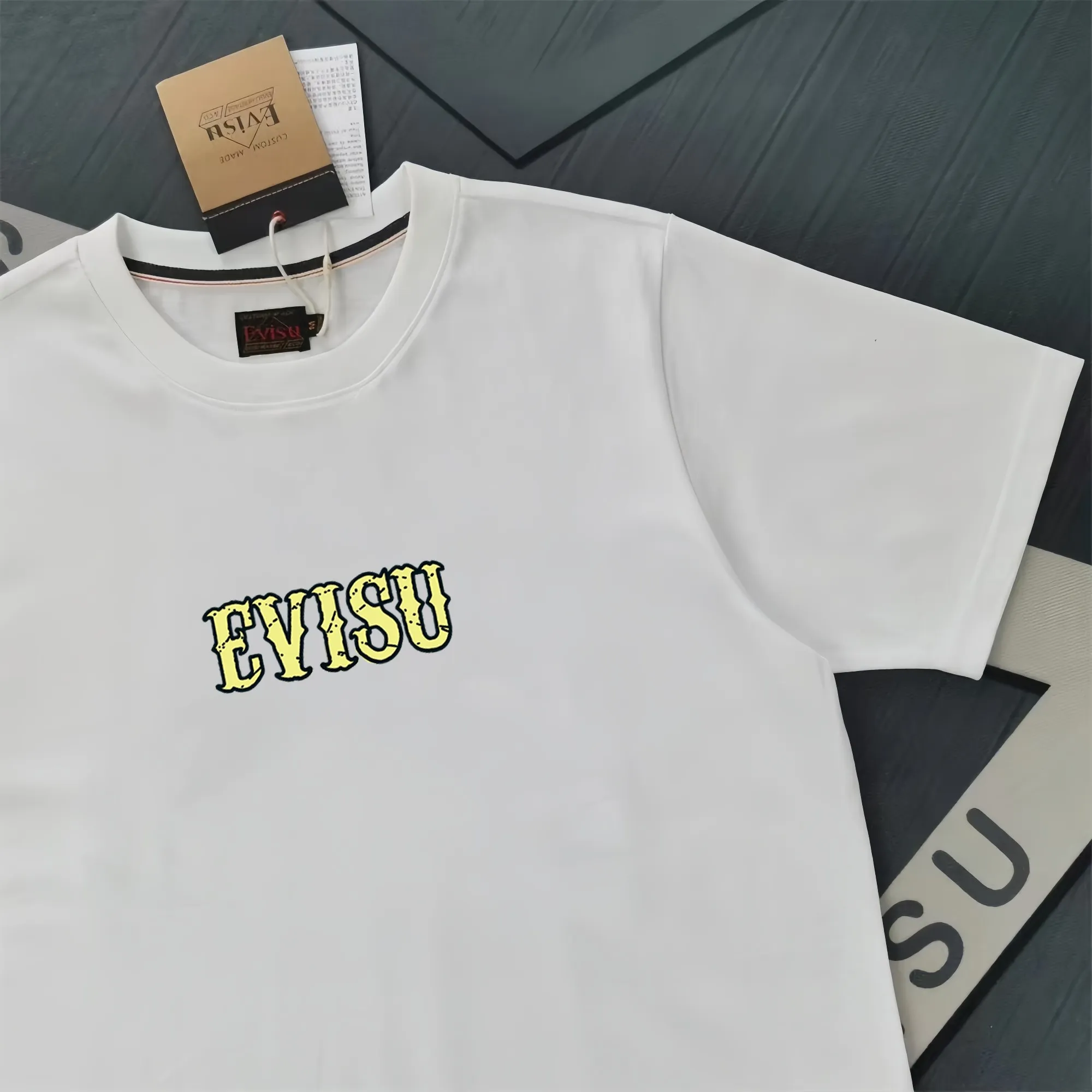 Evisu 2025New Arrival T ⚠ Quality⚠ Same Style T 。 ，Black S-XXL，White S-XXL，Gray M-XXL，Red S-XXL， Red M-XXL